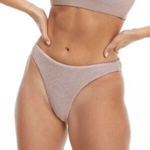 Good American Lilac Shimmer Sparkle Better Bikini Bottoms Size 0 XS